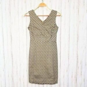 Gap Stretch Preppy Tan Geometric Printed Sheath Dress